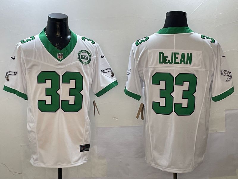 Men Philadelphia Eagles 33 DeJean White Retro three generations 2025 Nike Limited NFL Jersey style 3